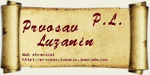 Prvosav Lužanin vizit kartica